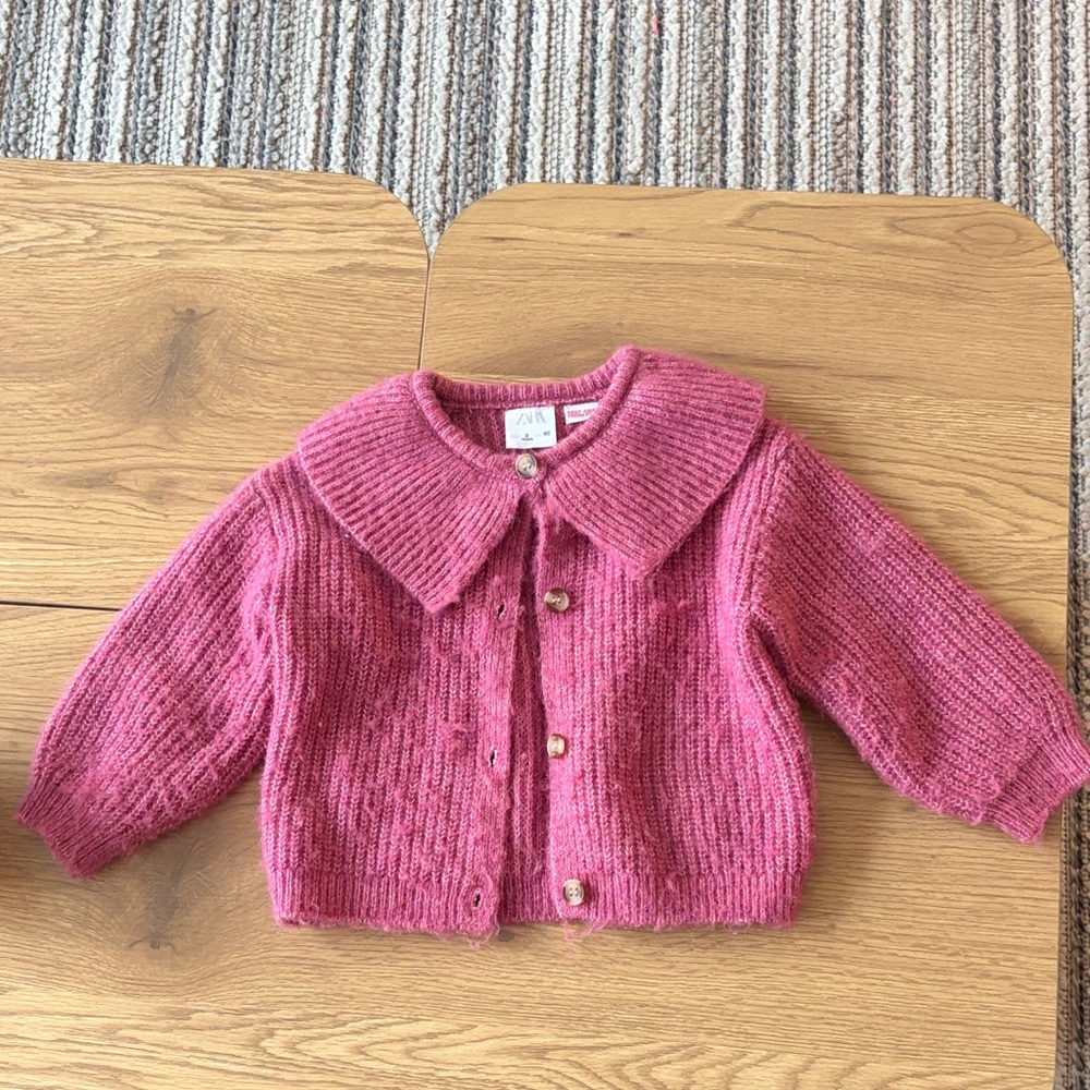 Zara Rose Knit Sweater with Collar